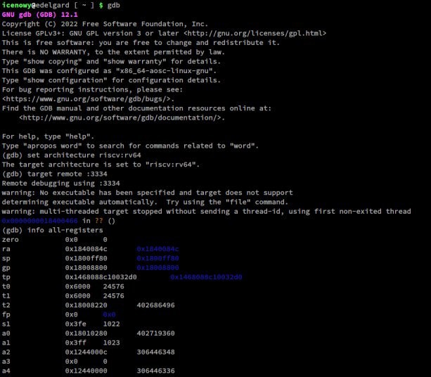 Connected to GDB, yay!